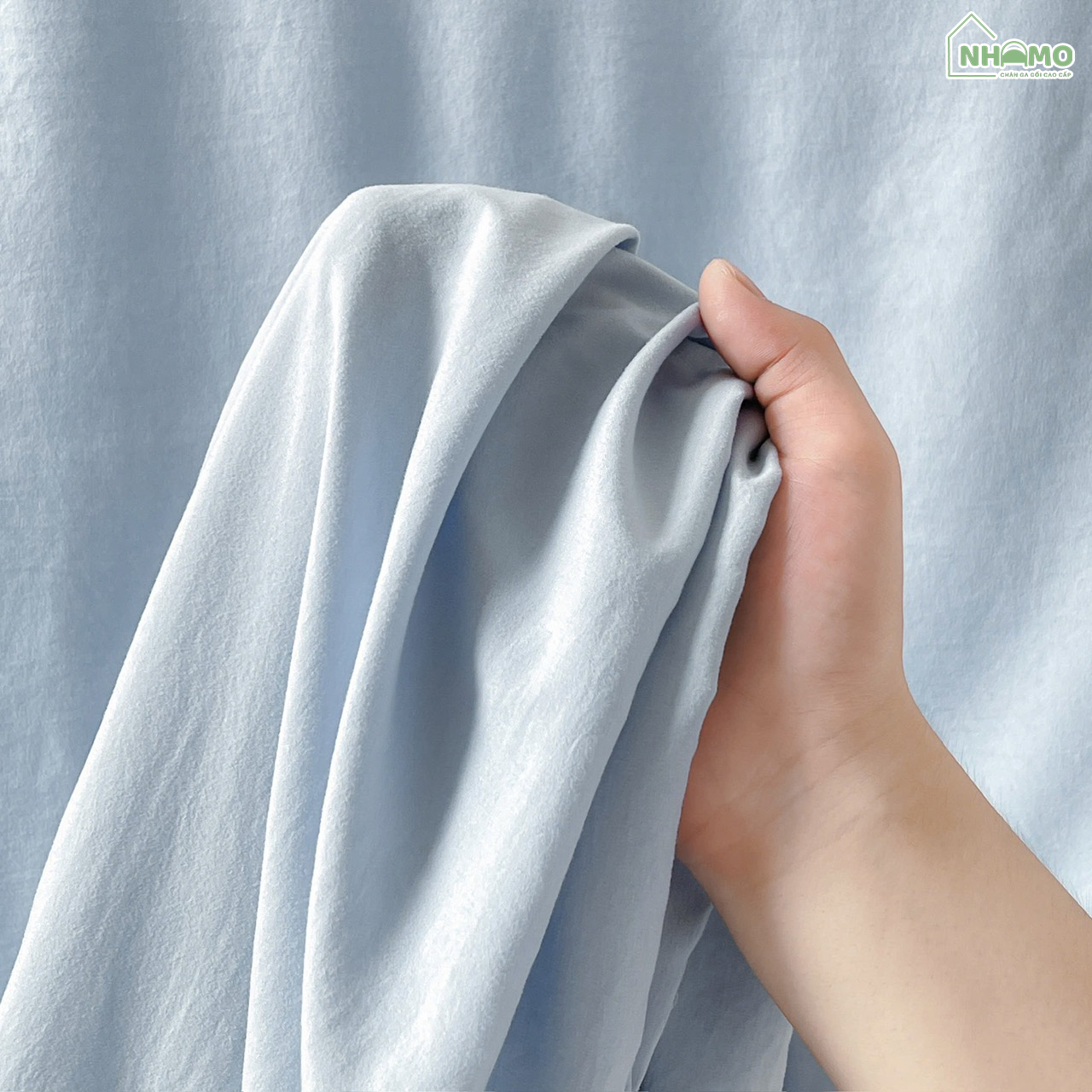 Bộ Ga Gối Đũi Sợi Tre Pastel Màu Xanh Dương - Ảnh 5