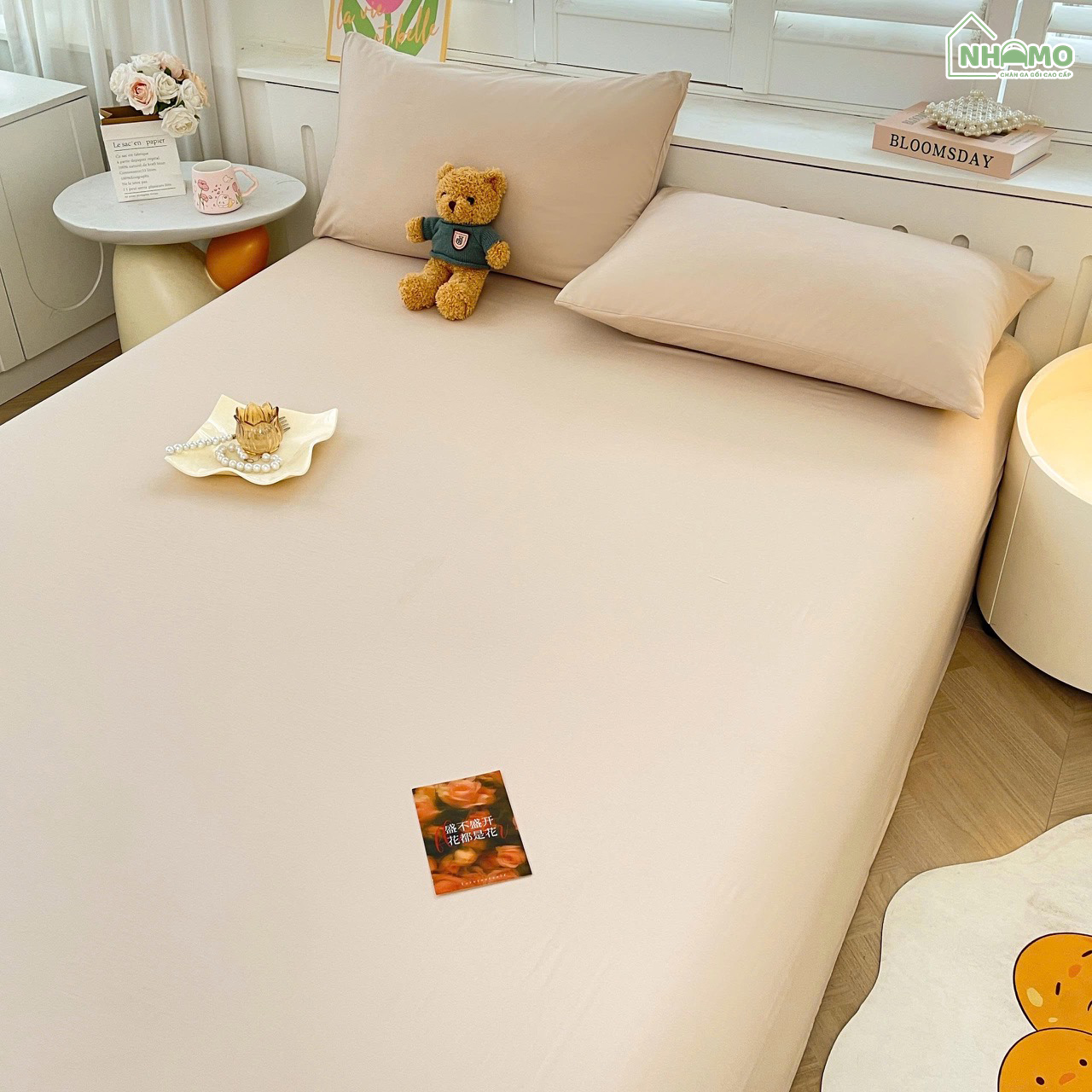 Bộ Ga Gối Đũi Sợi Tre Pastel Màu Be - Ảnh 12