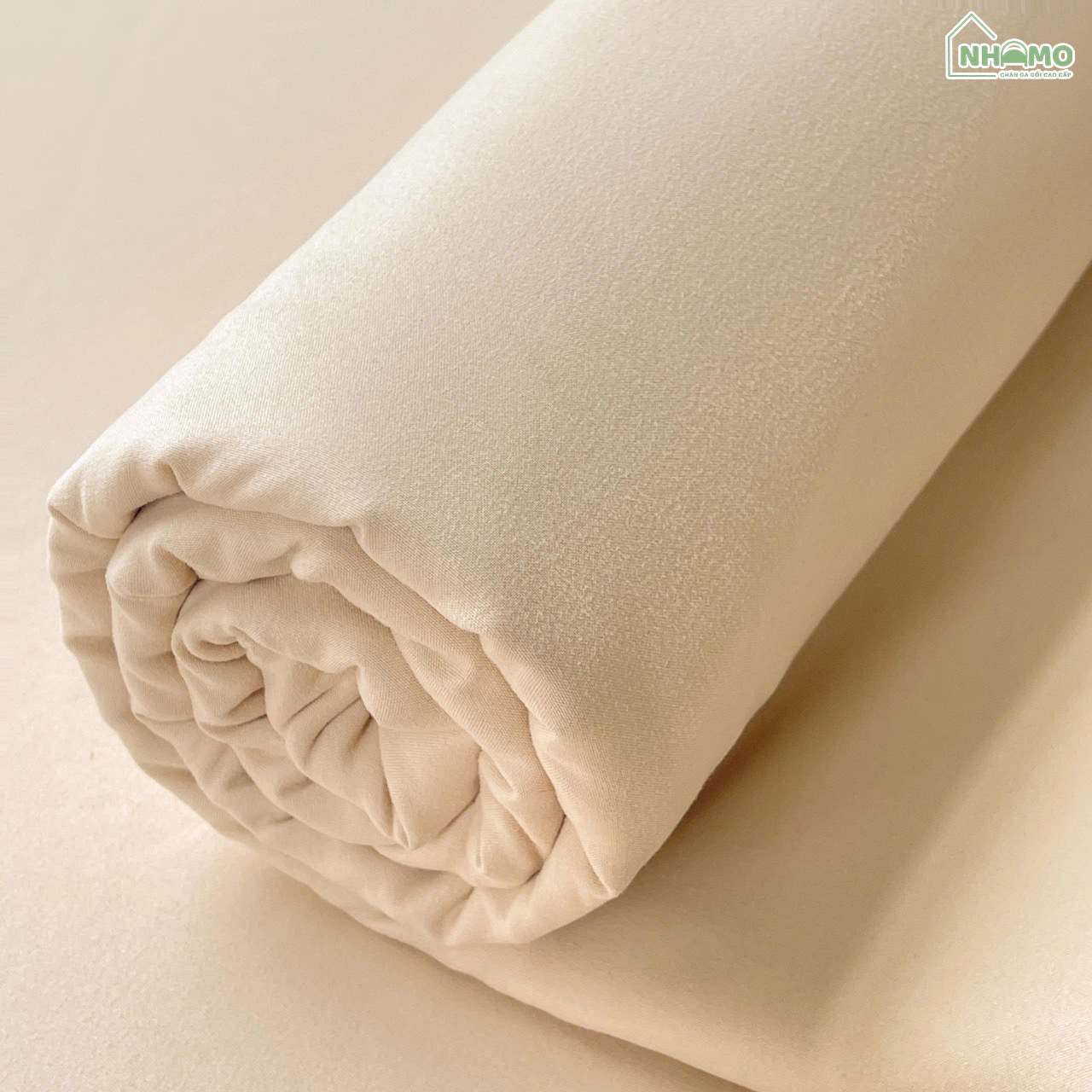 Bộ Ga Gối Đũi Sợi Tre Pastel Màu Be - Ảnh 7