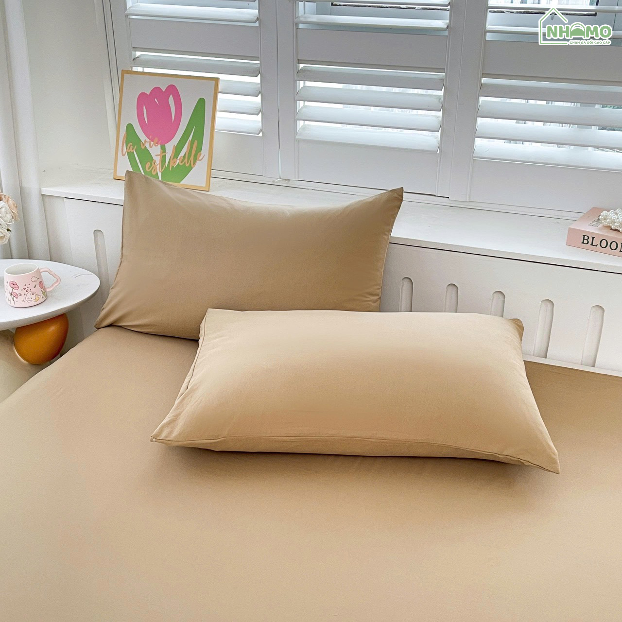 Bộ Ga Gối Đũi Sợi Tre Pastel Màu Nâu - Ảnh 15