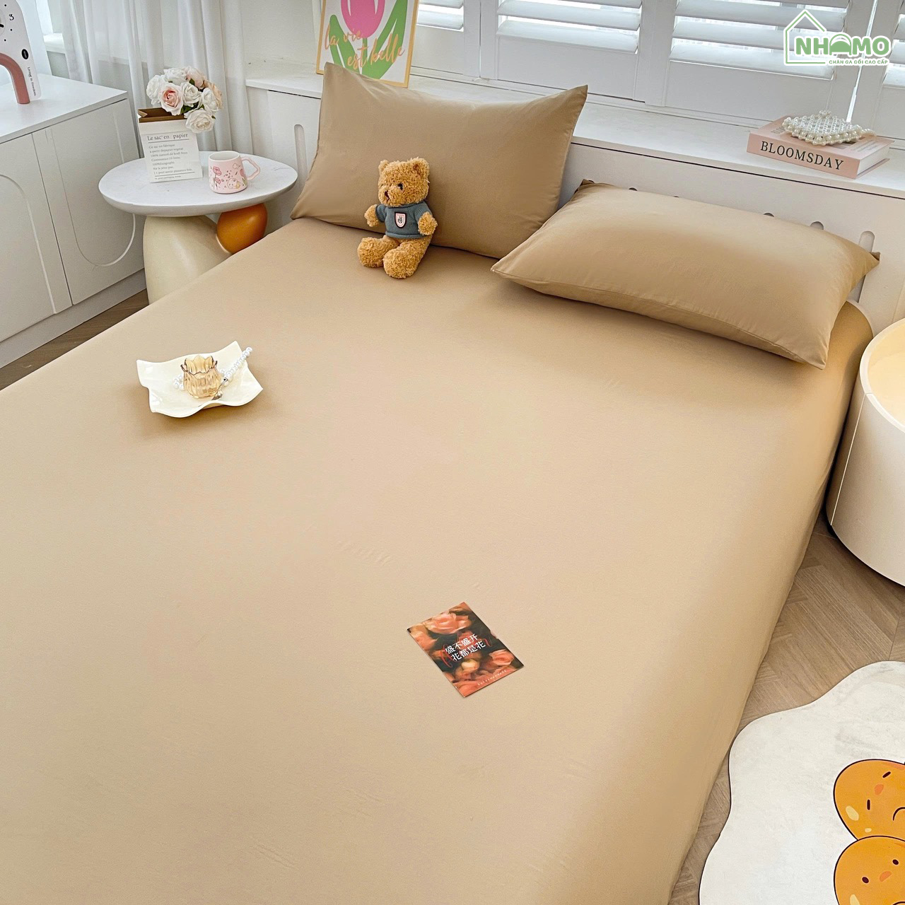 Bộ Ga Gối Đũi Sợi Tre Pastel Màu Nâu - Ảnh 14