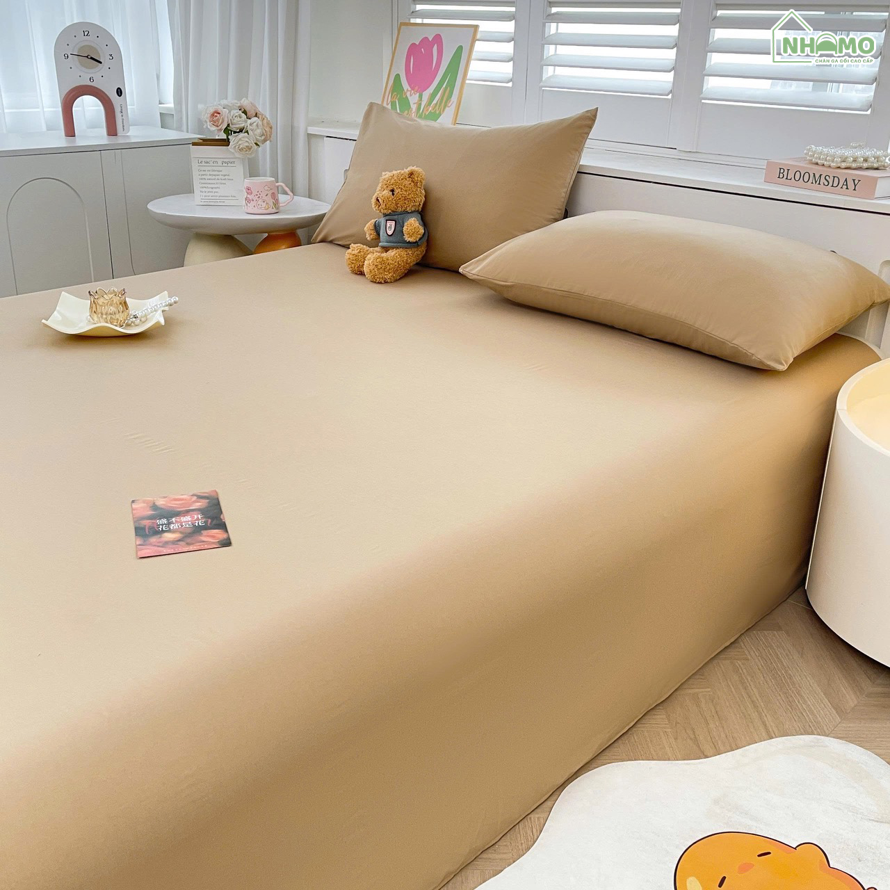 Bộ Ga Gối Đũi Sợi Tre Pastel Màu Nâu - Ảnh 12