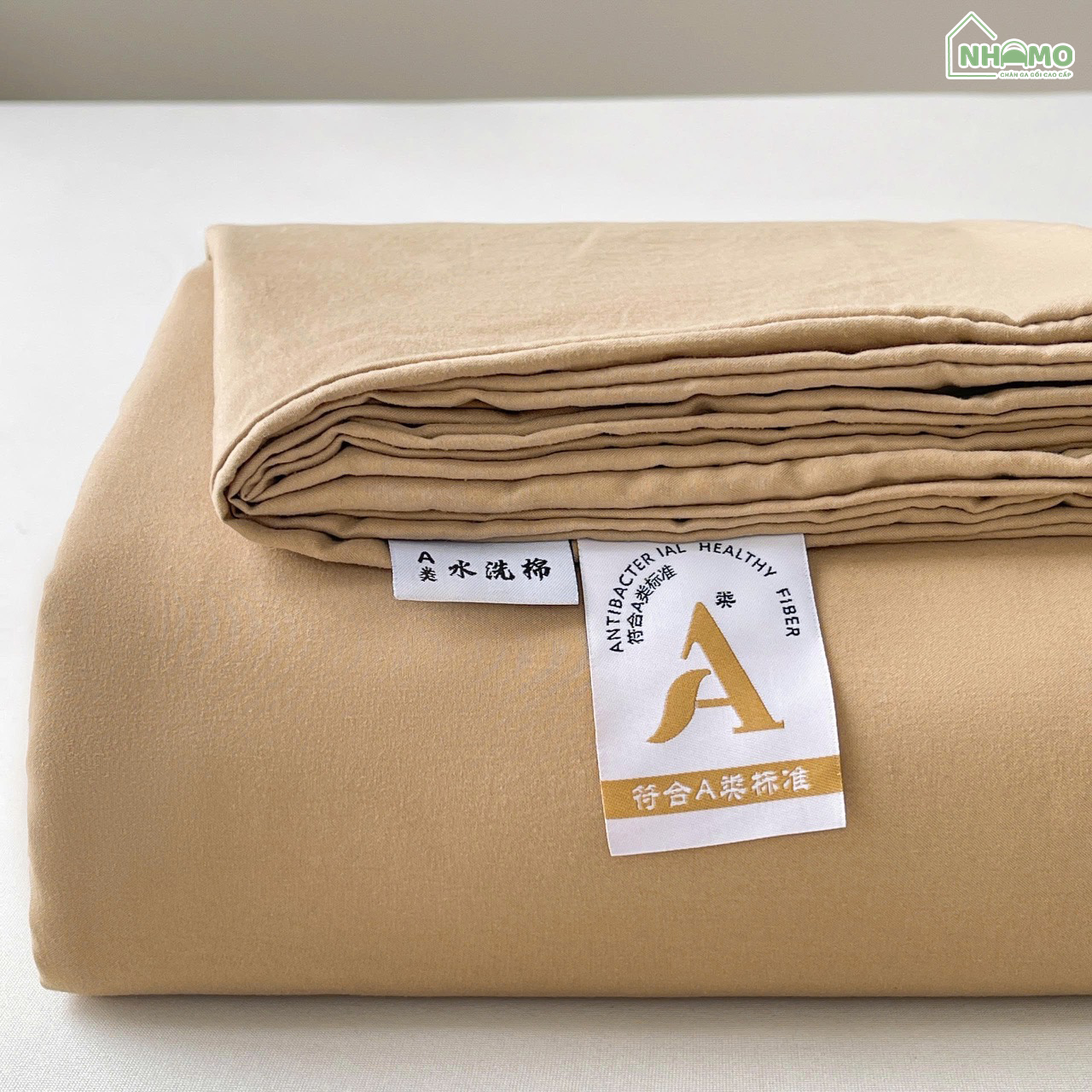 Bộ Ga Gối Đũi Sợi Tre Pastel Màu Nâu - Ảnh 2