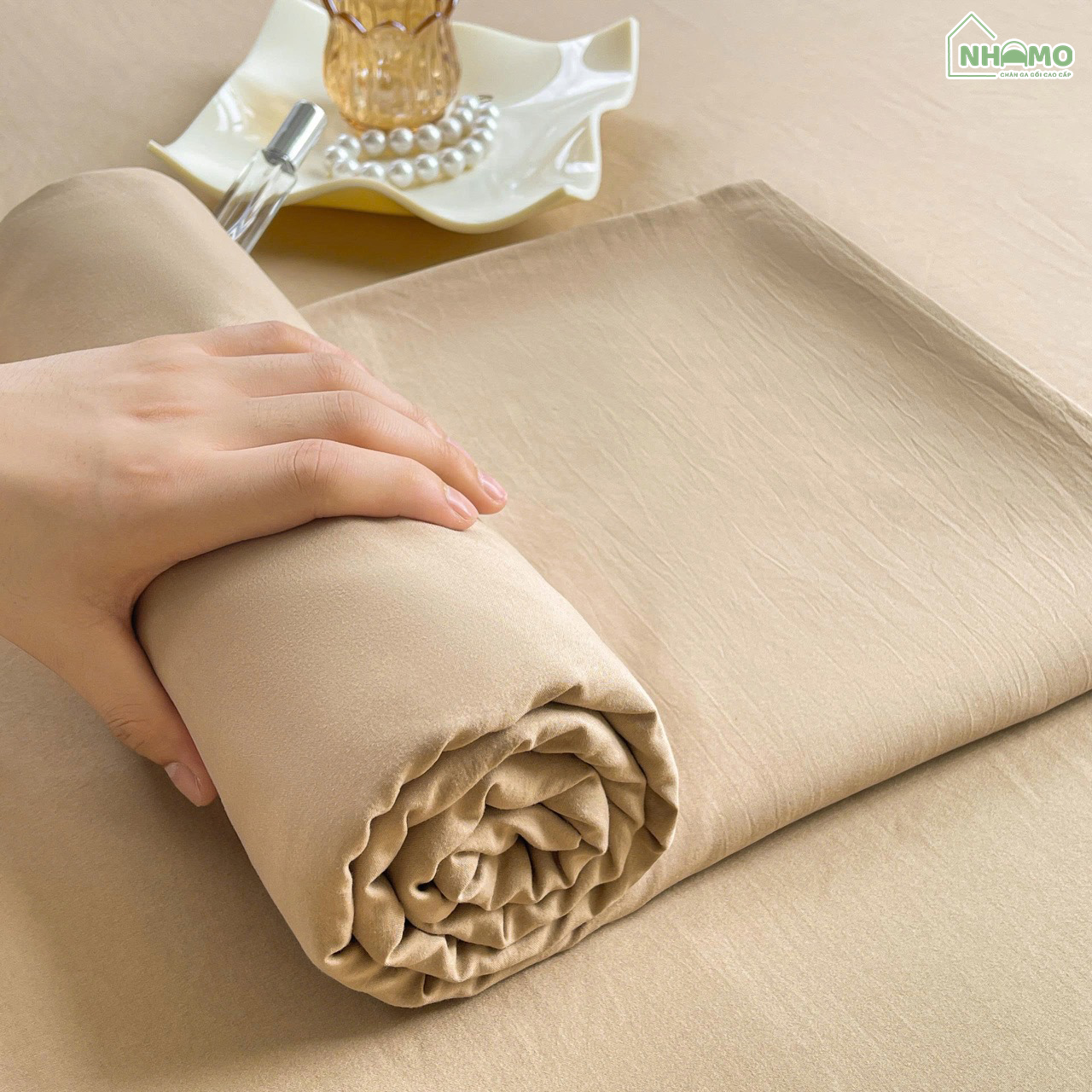 Bộ Ga Gối Đũi Sợi Tre Pastel Màu Nâu - Ảnh 9