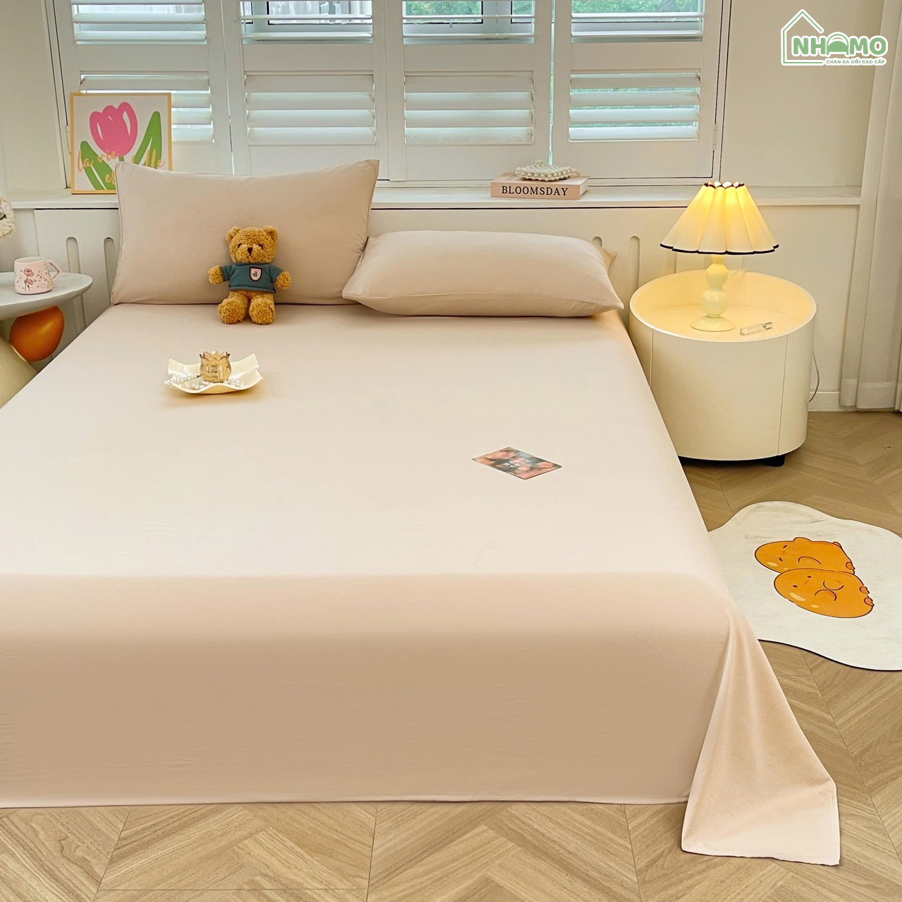 Bộ Ga Gối Đũi Sợi Tre Pastel Màu Nâu - Ảnh 8