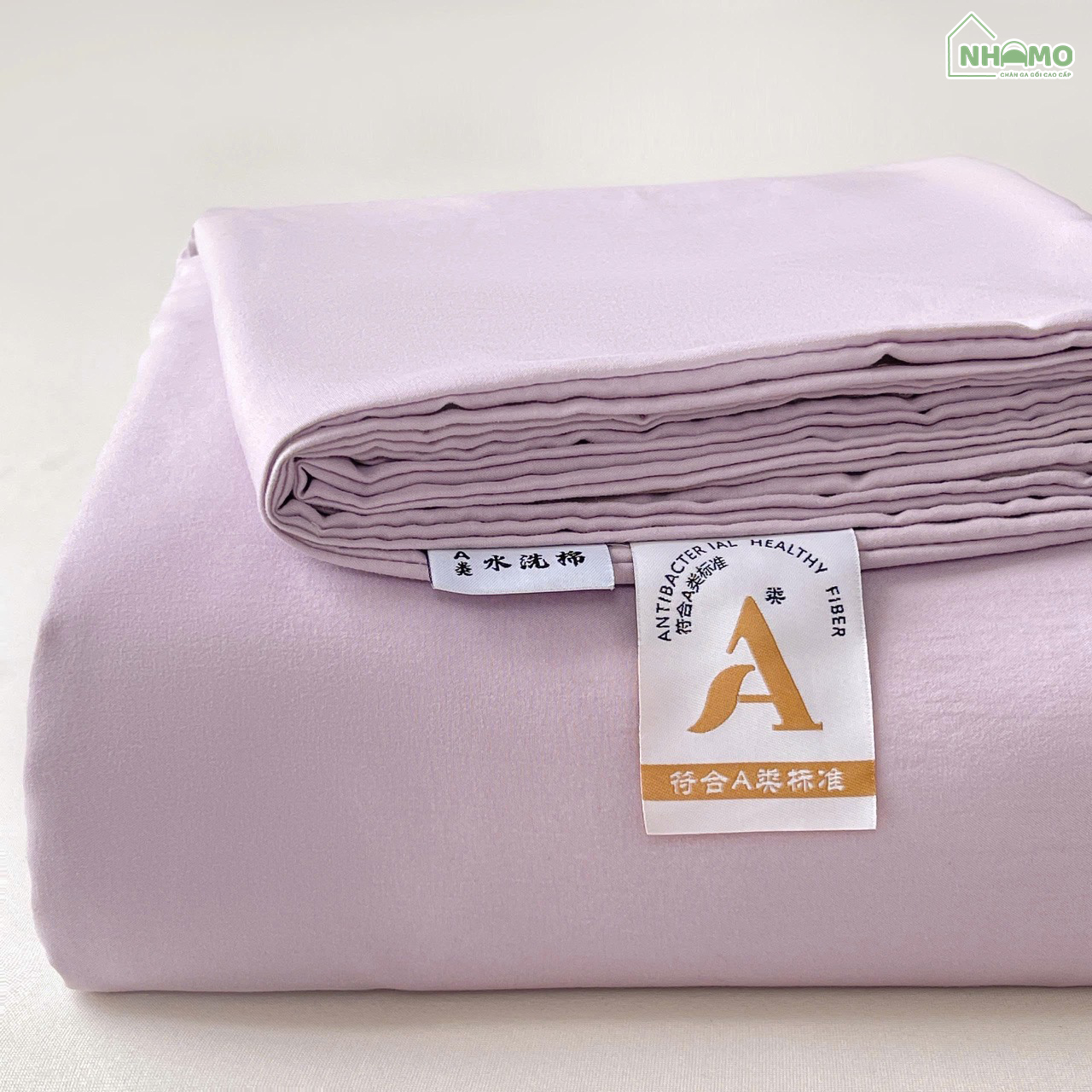 Bộ Ga Gối Đũi Sợi Tre Pastel Màu Tím - Ảnh 2
