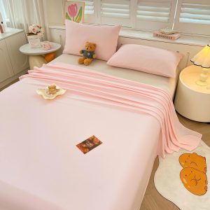 Bộ Ga Gối Đũi Sợi Tre Pastel Màu Hồng