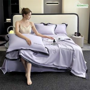 Chăn Hè Phi Lụa Cao Cấp Minimail Màu Tím