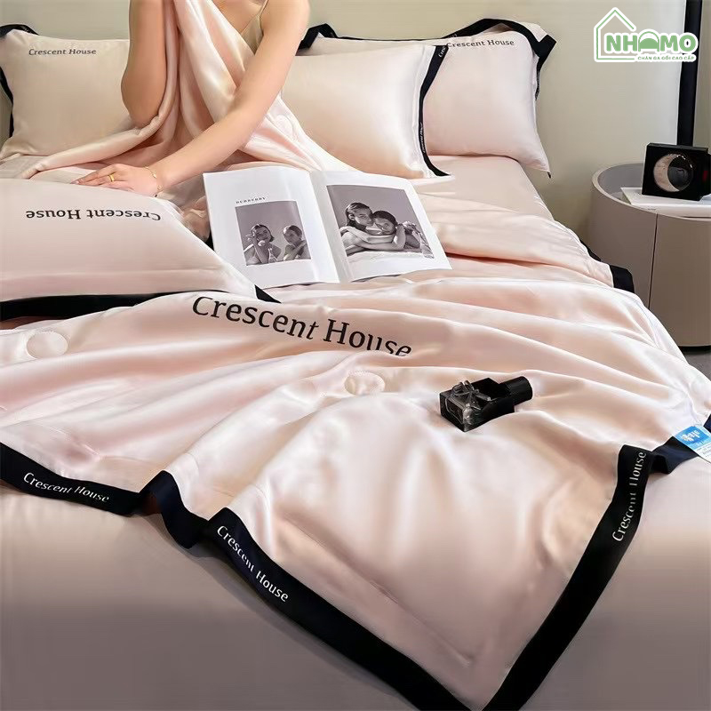 Chăn Hè Phi Lụa Cao Cấp Minimail Màu Hồng - Ảnh 3