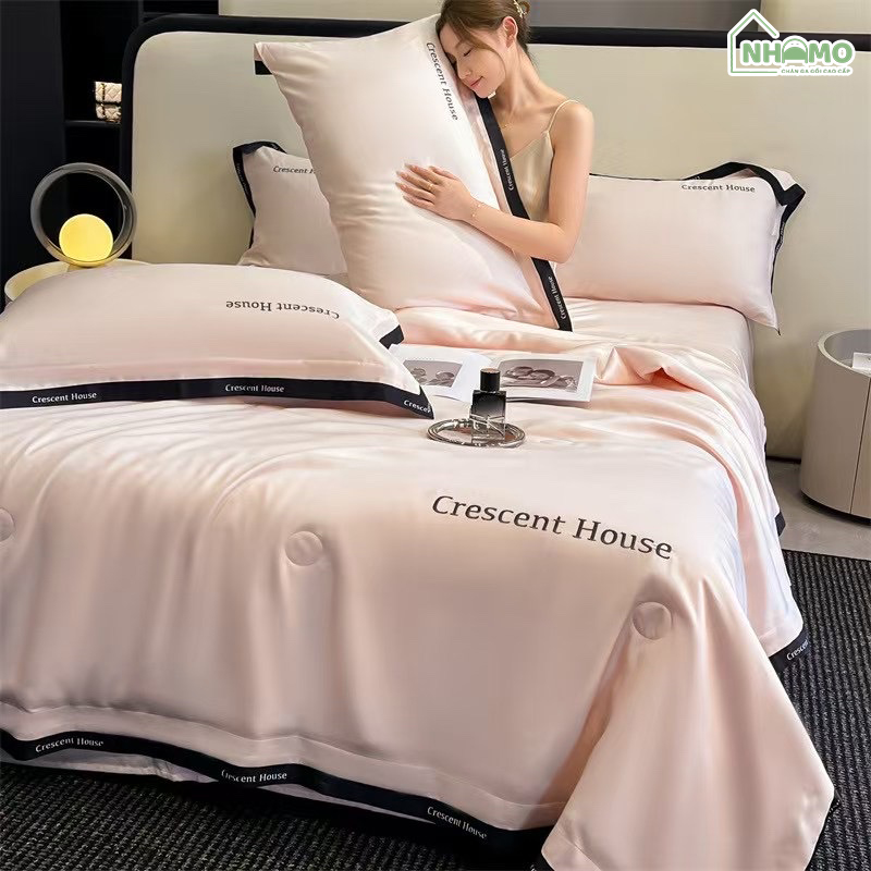 Chăn Hè Phi Lụa Cao Cấp Minimail Màu Hồng - Ảnh 2