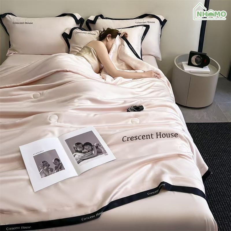 Chăn Hè Phi Lụa Cao Cấp Minimail Màu Hồng - Ảnh 7