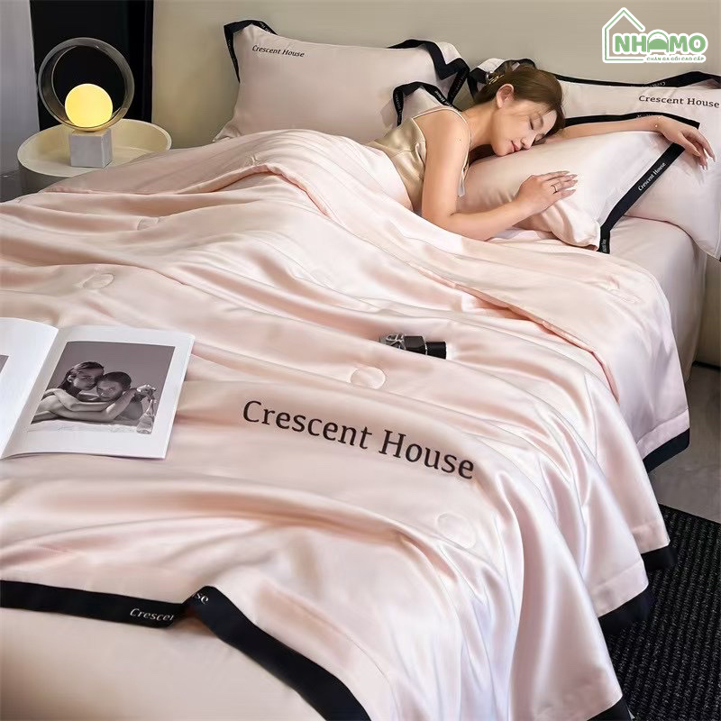 Chăn Hè Phi Lụa Cao Cấp Minimail Màu Hồng - Ảnh 6