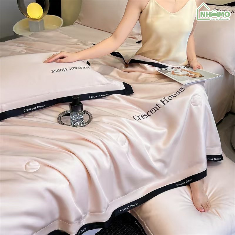 Chăn Hè Phi Lụa Cao Cấp Minimail Màu Hồng - Ảnh 8