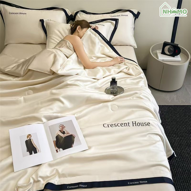 Chăn Hè Phi Lụa Cao Cấp Minimail Màu Vàng - Ảnh 6