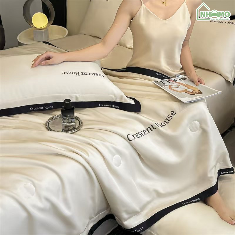 Chăn Hè Phi Lụa Cao Cấp Minimail Màu Vàng - Ảnh 3