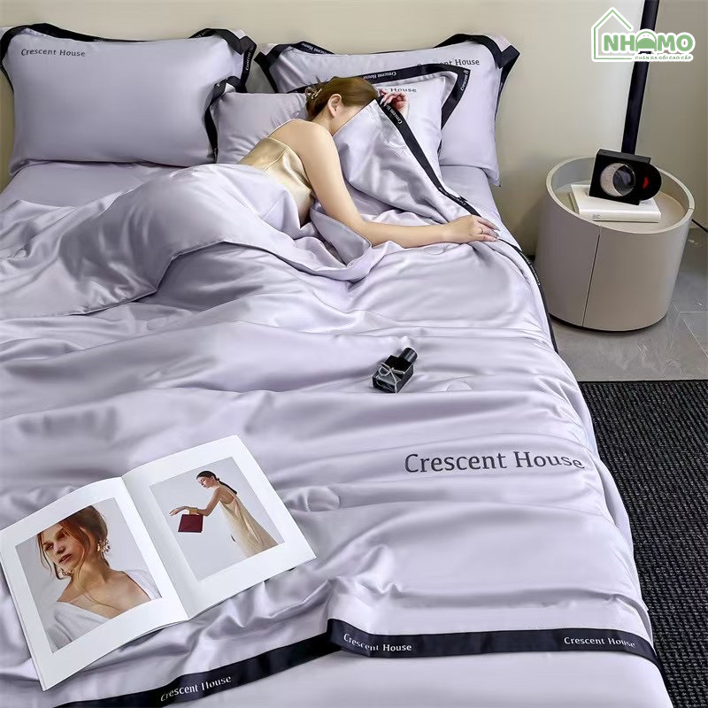 Chăn Hè Phi Lụa Cao Cấp Minimail Màu Tím - Ảnh 6