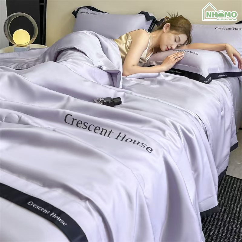 Chăn Hè Phi Lụa Cao Cấp Minimail Màu Tím - Ảnh 4