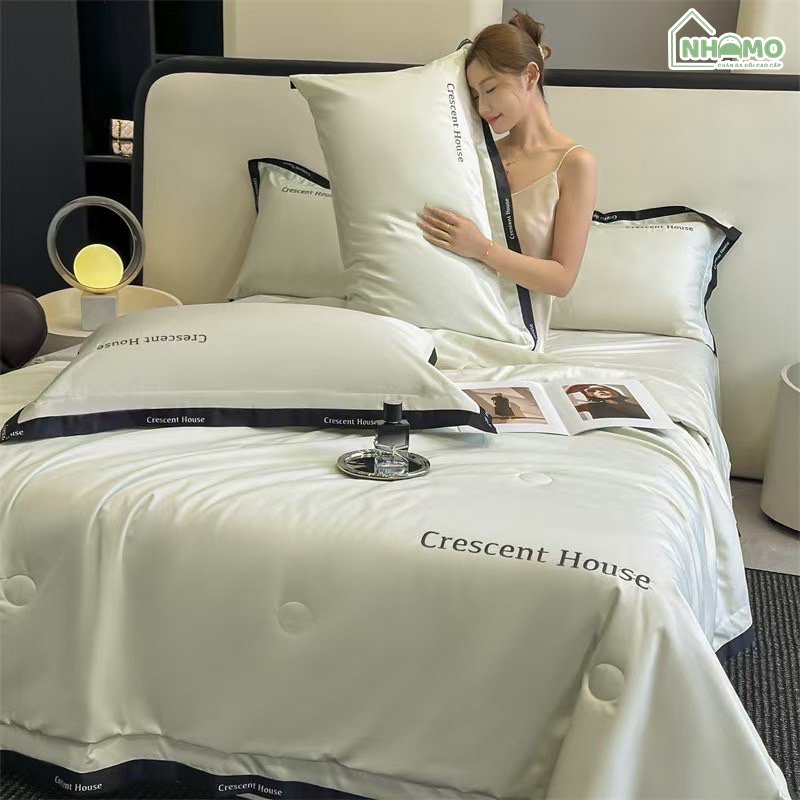 Chăn Hè Phi Lụa Cao Cấp Minimail Màu Xanh Lá - Ảnh 2