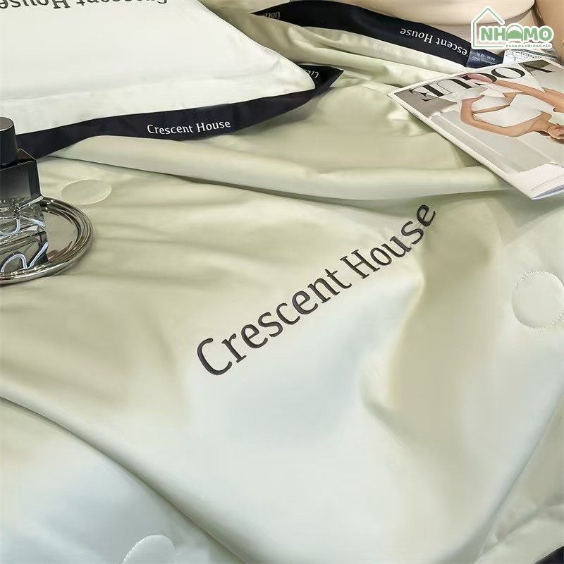 Chăn Hè Phi Lụa Cao Cấp Minimail Màu Xanh Lá - Ảnh 4