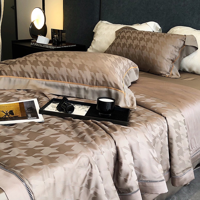 Bộ chăn ga Tencel Cao Cấp Roma 120s Màu Nâu - Ảnh 8