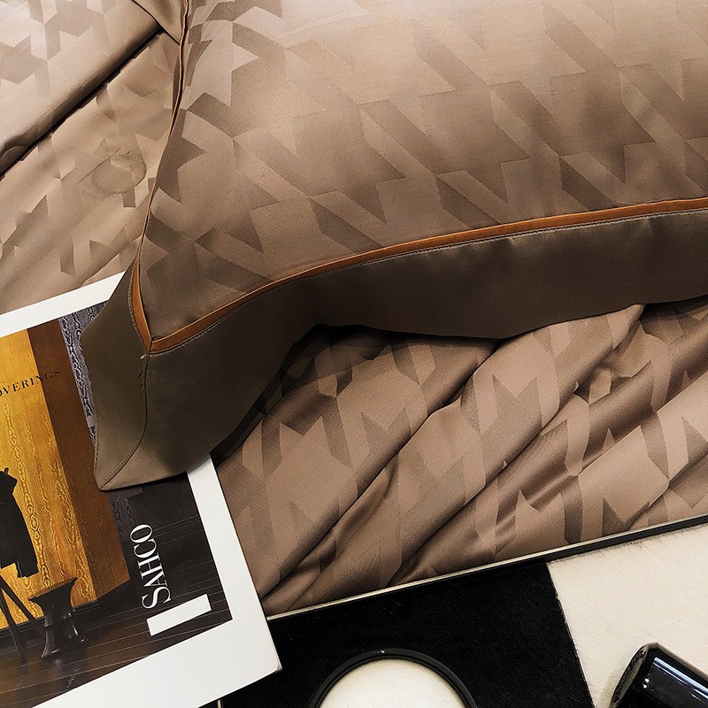 Bộ chăn ga Tencel Cao Cấp Roma 120s Màu Nâu - Ảnh 7