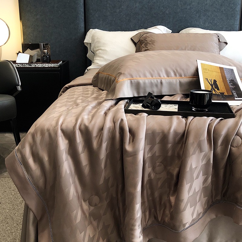 Bộ chăn ga Tencel Cao Cấp Roma 120s Màu Nâu - Ảnh 6