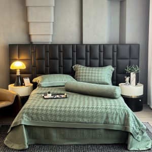 Bộ chăn ga Tencel Cao Cấp Roma 120s Màu Xanh Lá