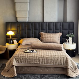 Bộ chăn ga Tencel Cao Cấp Roma 120s Màu Nâu