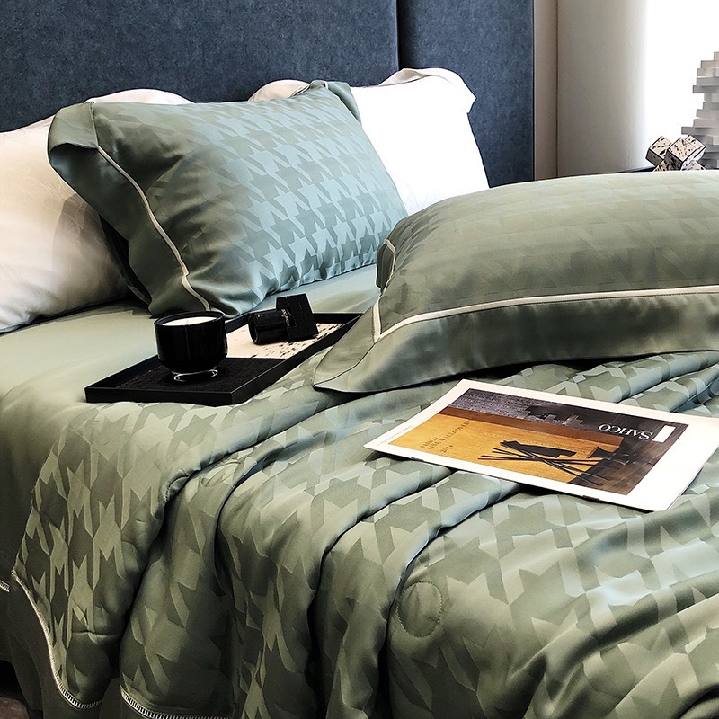 Bộ chăn ga Tencel Cao Cấp Roma 120s Màu Xanh Lá - Ảnh 6