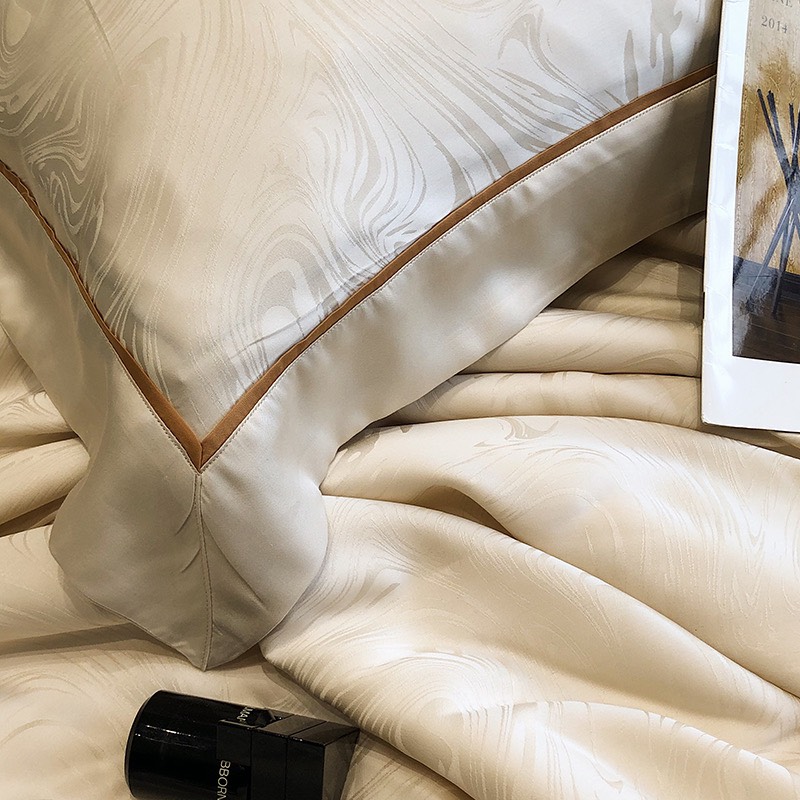 Bộ chăn ga Tencel Cao Cấp Roma 120s Màu Be - Ảnh 9