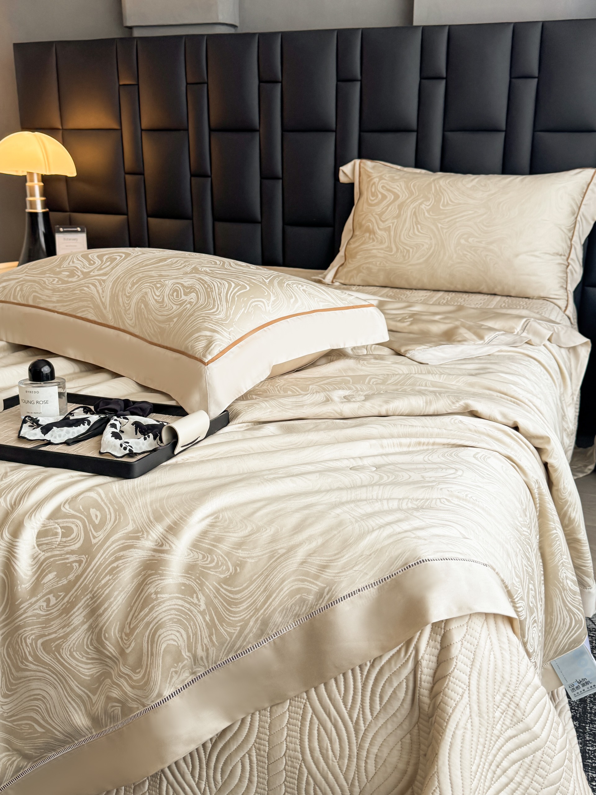 Bộ chăn ga Tencel Cao Cấp Roma 120s Màu Be - Ảnh 8