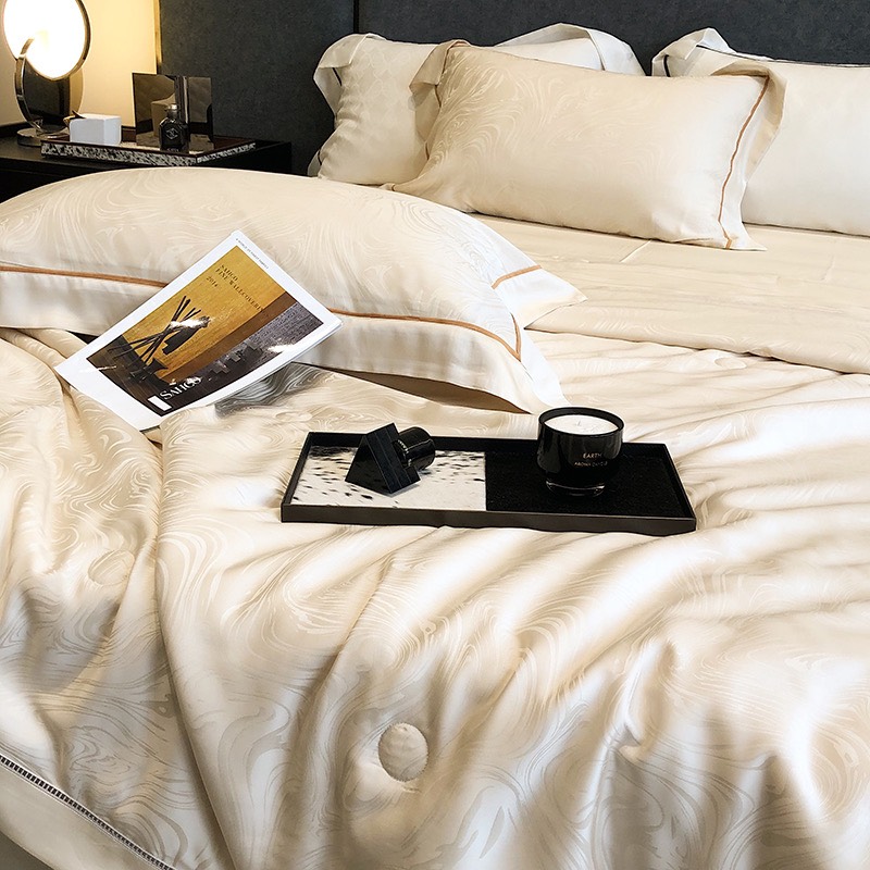 Bộ chăn ga Tencel Cao Cấp Roma 120s Màu Be - Ảnh 4