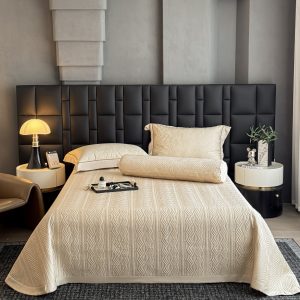 Bộ chăn ga Tencel Cao Cấp Roma 120s Màu Be