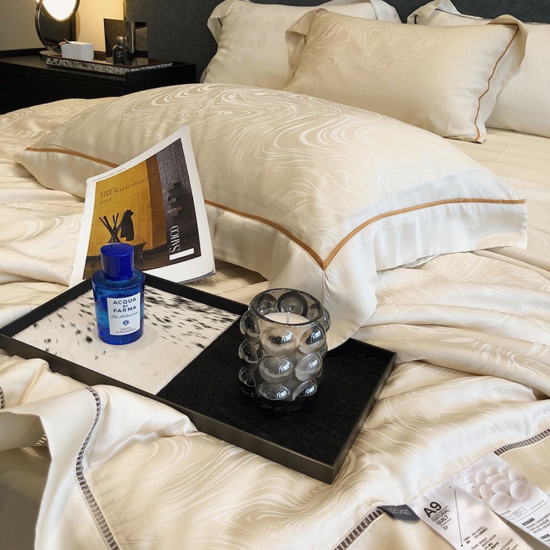 Bộ chăn ga Tencel Cao Cấp Roma 120s Màu Be - Ảnh 2