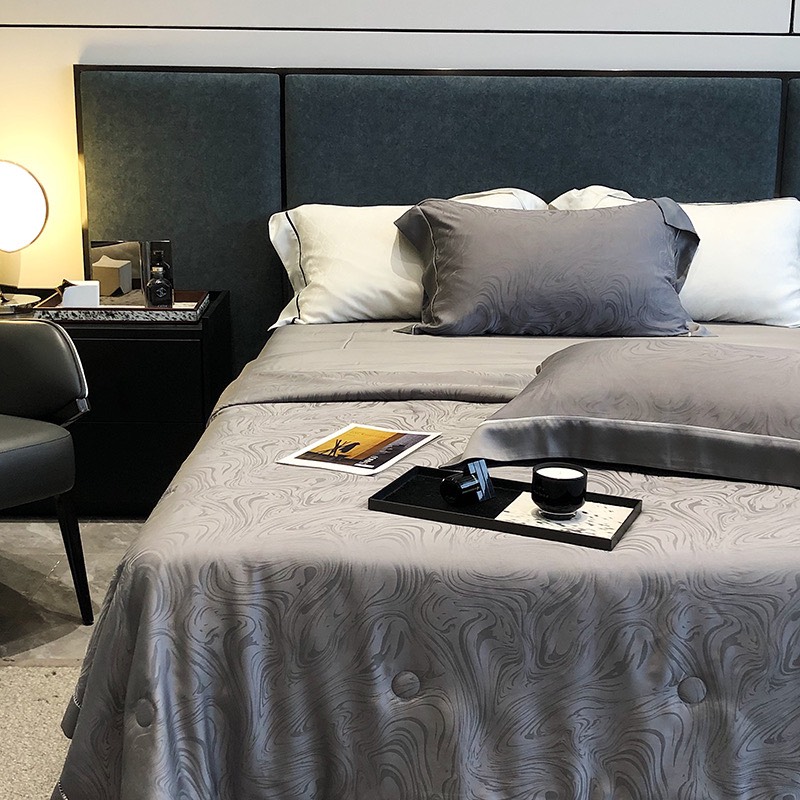 Bộ chăn ga Tencel Cao Cấp Roma 120s Màu Xám - Ảnh 9