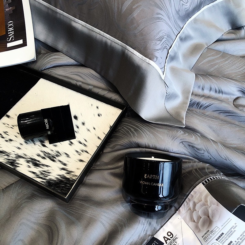 Bộ chăn ga Tencel Cao Cấp Roma 120s Màu Xám - Ảnh 8