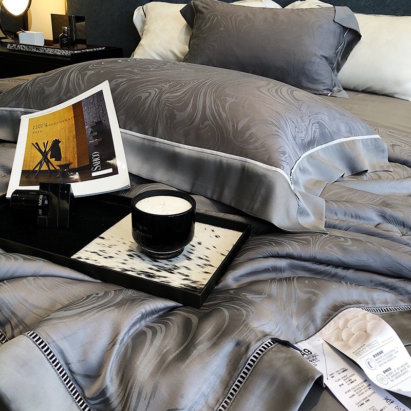 Bộ chăn ga Tencel Cao Cấp Roma 120s Màu Xám - Ảnh 7