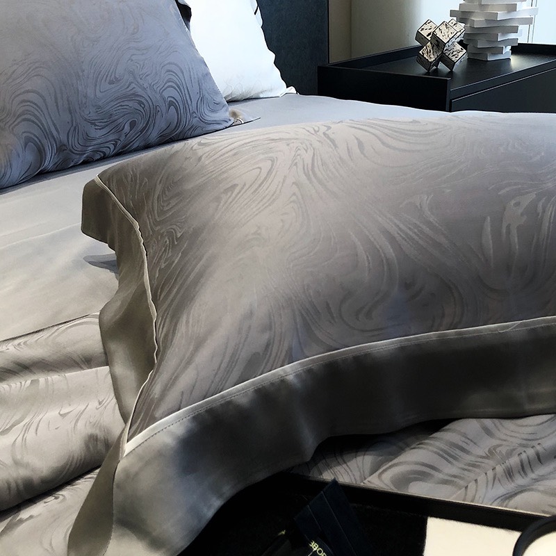 Bộ chăn ga Tencel Cao Cấp Roma 120s Màu Xám - Ảnh 4