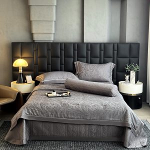 Bộ chăn ga Tencel Cao Cấp Roma 120s Màu Xám