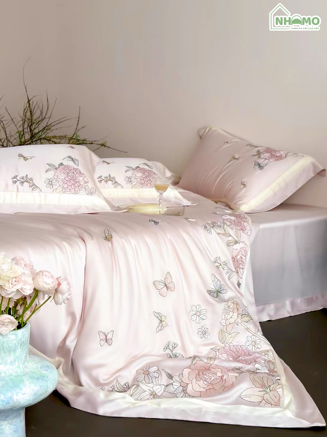 Bộ chăn ga Tencel Cao Cấp Mộng Yên Nhiên 01 - Ảnh 7