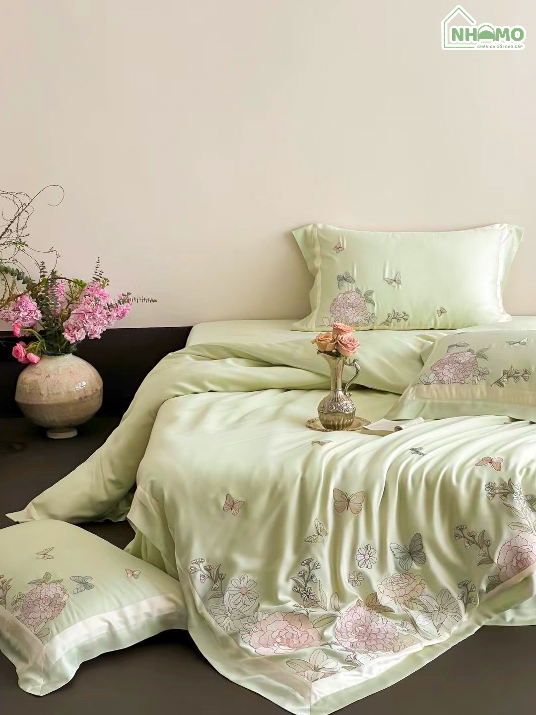 Bộ chăn ga Tencel Cao Cấp Mộng Yên Nhiên 02 - Ảnh 11